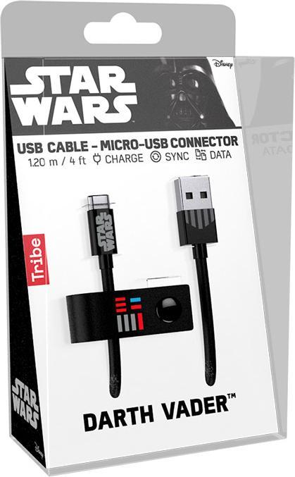 Produktbild Tribe Line - Microusb Cables - 1,2 M (4ft.) - Darth Vader (1.20 m, USB 2.0)