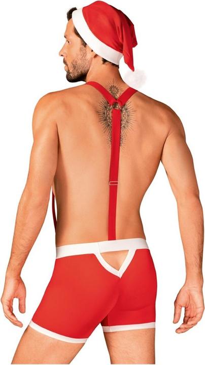 Actual product image Obsessive Mister Claus boxer shorts with braces and cap (S/M)