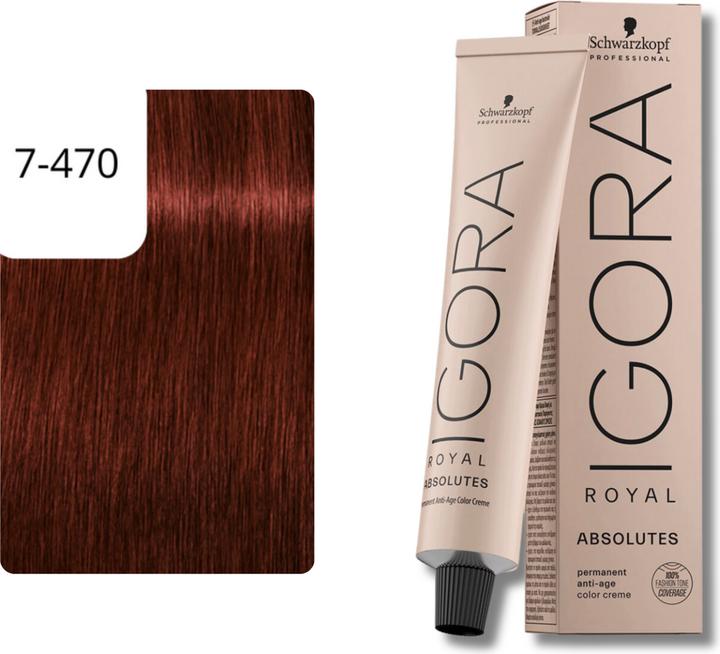 Produktbild Schwarzkopf Professional Igora Royal Absolutes 7-470 Mittelblond Kupfer Beige Natur (Mittelblond, Kupfer)