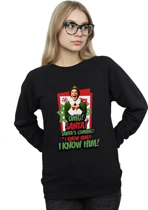 Actual product image Elf Womens/Ladies OMG Santa Sweatshirt (L)