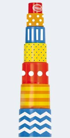 Produktbild Gowi 453-41 Pyramide Retro, 7-teilig, Stapel- und Steckspielzeug