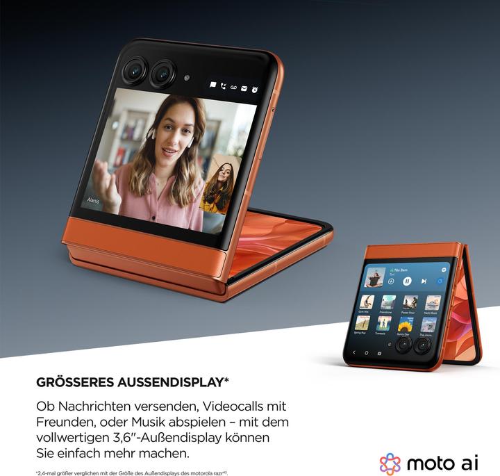 Produktbild Motorola Razr 50 (256 GB, Spritz Orange, 6.90", SIM + eSIM, 52.43 Mpx, 5G)