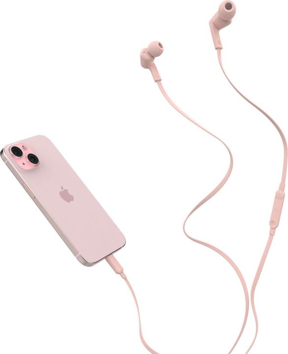 Actual product image Belkin Rockstar in-ear headphones cable, USB-C, pink G3H0002hqPKV2 (NC, Cable)
