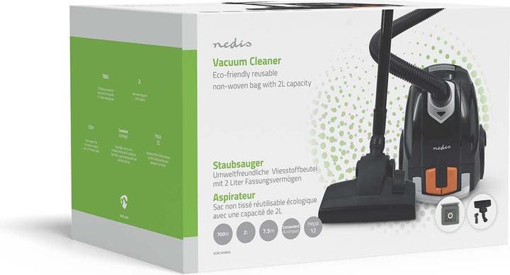 Produktbild Nedis Staubsauger mit Beutel | Mit Beutel | 700 W | Staubkapazität: 2.0 l | Kombi-Bürste | Aktionsra