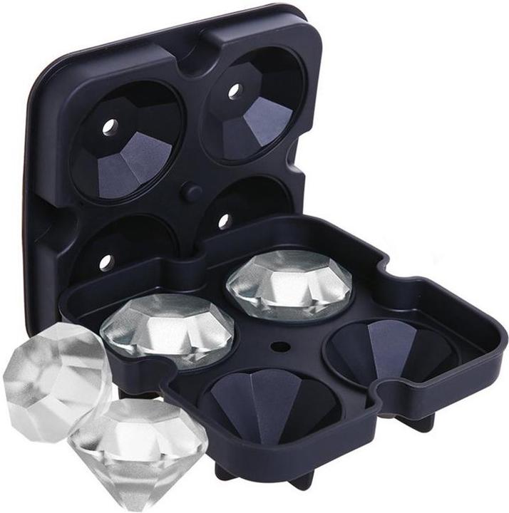 Produktbild PhoneLook Eiswürfel Former aus Silikon für 4 kreative Eiswürfel in Diamanten Form