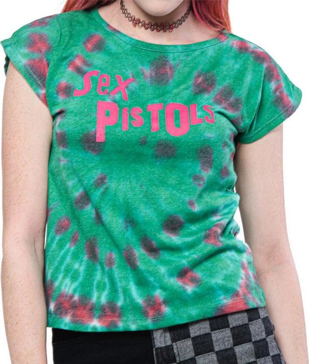 Actual product image Sex Pistols Womens/Ladies Logo Tie Dye Crop Top (S)