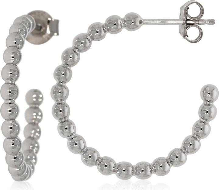 Image du produit Xen Créoles enfichables design boule rhodié (Argent sterling 925)