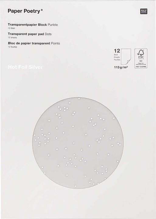 Image du produit Rico Design Papier transparent "points (113 g/m², 12 x)