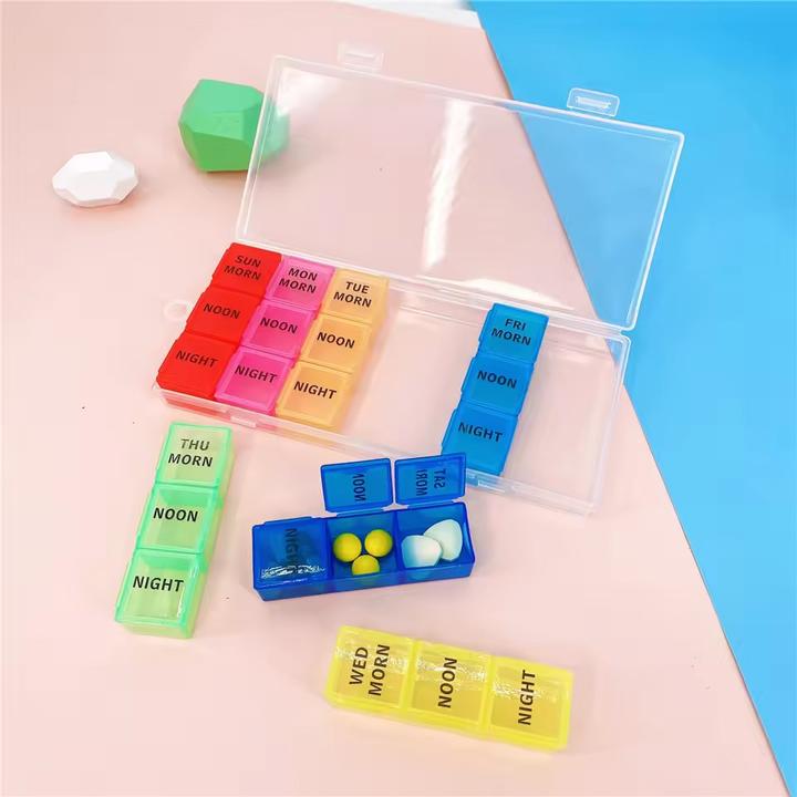 Image du produit Cbx Tablettenbox 7 Tage, Pillendose für eine Woche, Tablettenorganizer mit 21 Fächern