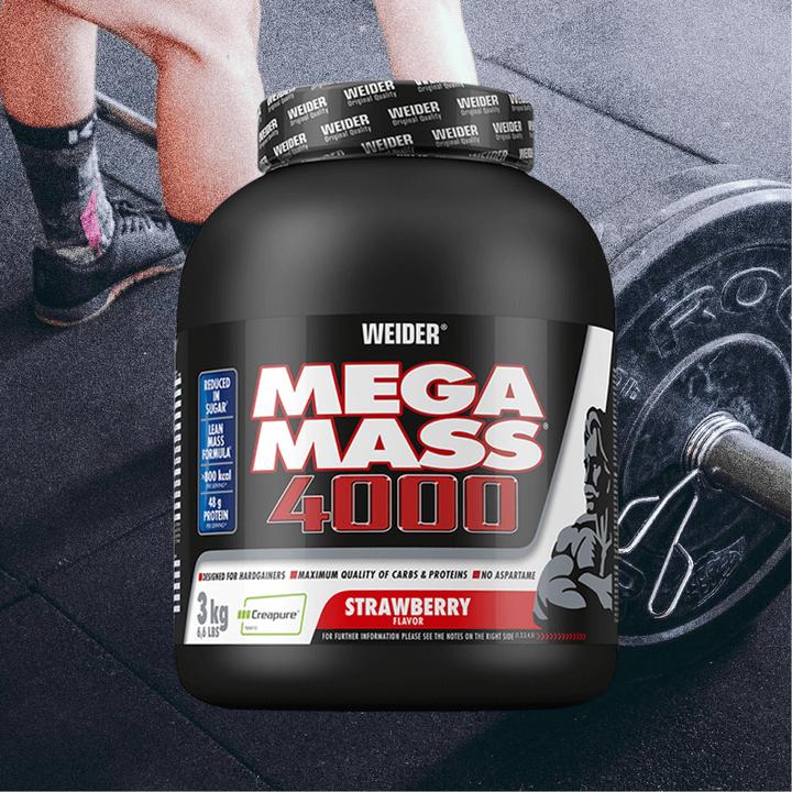 Image du produit Weider Mega Mass 4000 (boîte de 3000g) (Fraise, 1 pcs, 3000 g)