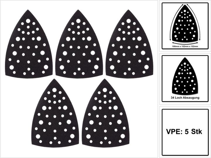 Image du produit Mirka Delta Coussin de protection 100x152x152mm Grip, 34 trous - 5 pièces. ( 8295902011 )