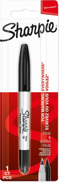Image du produit Sharpie Marqueur Twin Tip Extra fin + fin (Noir, 1 mm, 1 x)