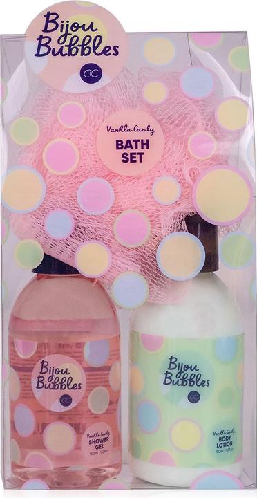Actual product image Accentra BIJOU BUBBLES bath set in gift box, incl. 150ml shower gel, 150ml body lotion, 15g net sponge (Body care set, Hair care set)