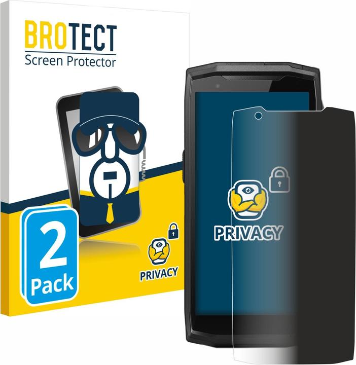 Productafbeelding BROTECT Anti-spionnetje privacyfolie Beschermfolie tegen blauw licht (2 Stuk, Crosscall CORE-M5)