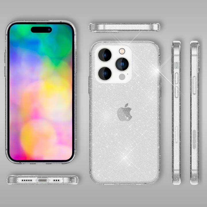 Produktbild Nalia Klare Glitzer Silikon Hülle (Apple iPhone 14 Pro)