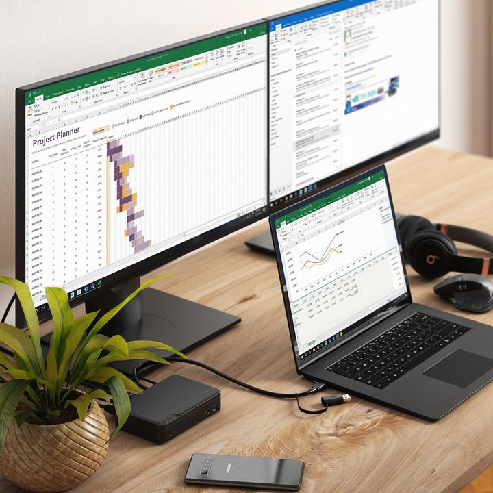 Produktbild Alogic Docking Station Universal Twin HD USB-C & USB-A (USB-A, USB-C, 10 Ports)