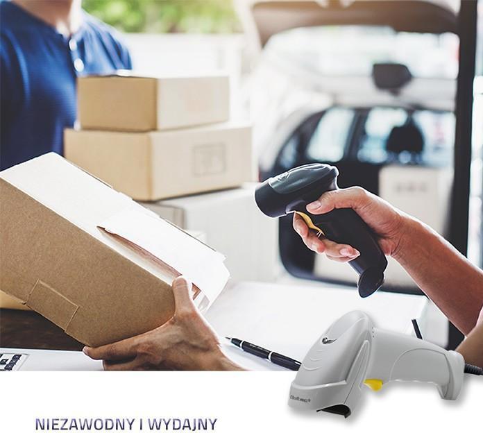 Produktbild Qoltec 1D Laser Barcode Scanner | USB | White (1D-Barcodes)