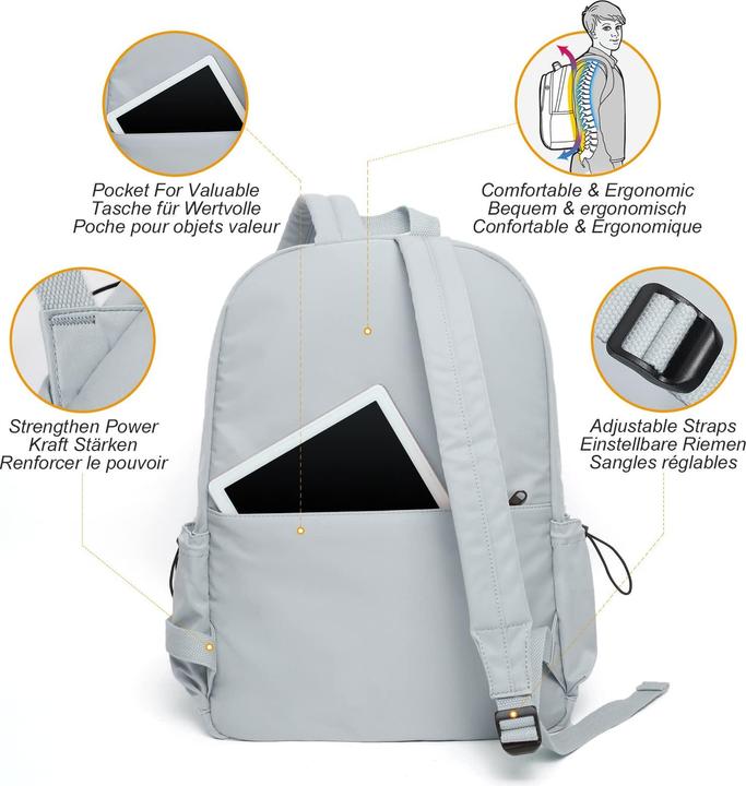 Immagine prodotto Only-Bags.Store Zaino scuola teenager, borsa scuola, cartella con scomparto per laptop