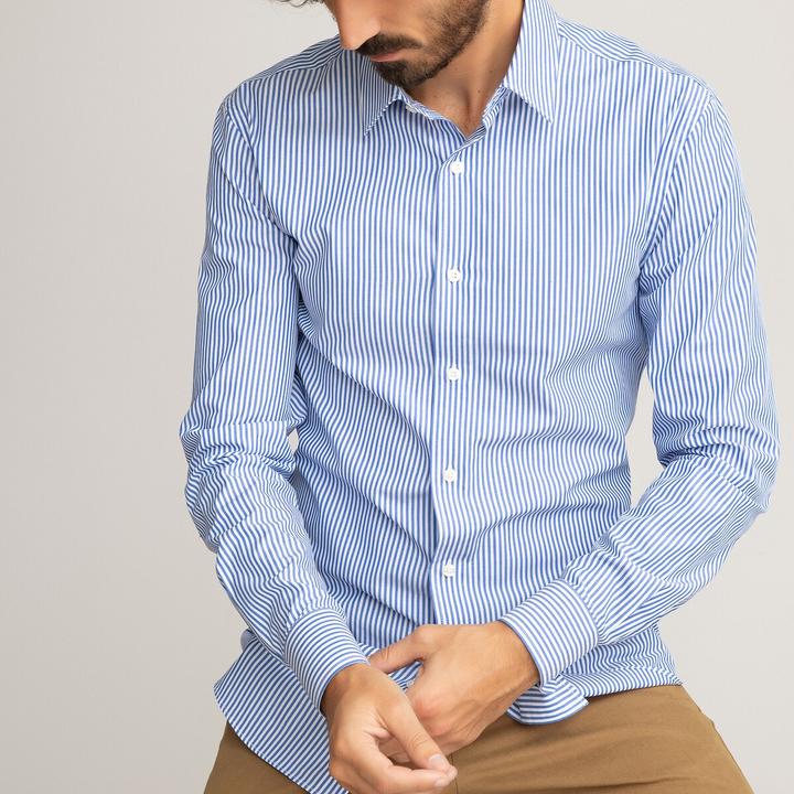 Image du produit La Redoute Collections Chemise à rayures avec col français (XL)