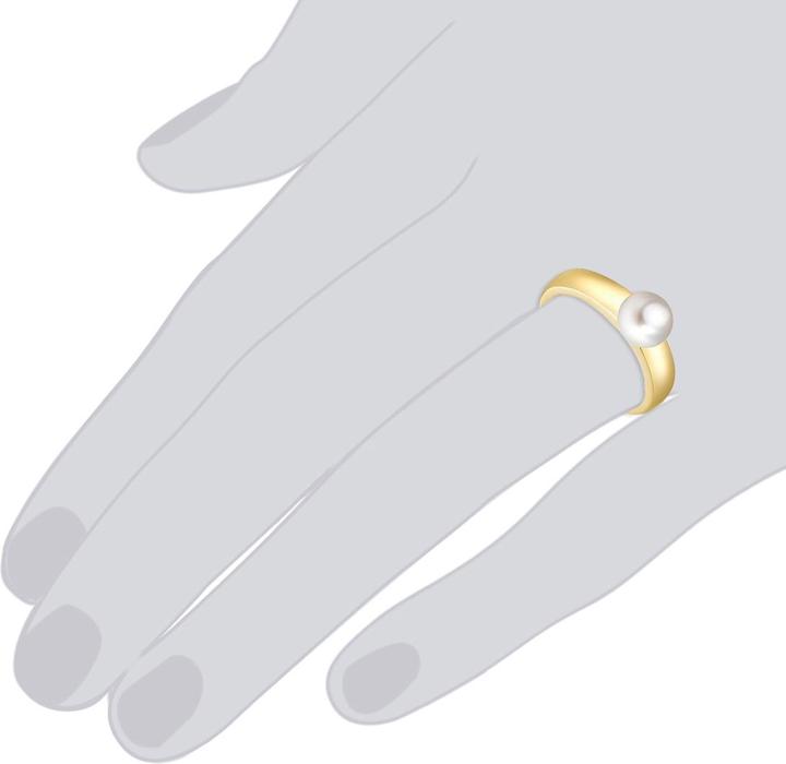 Actual product image Valero Pearls Ladies Sterling Silver Freshwater Cultured Pearl Yellow Gold - 2194 (50, 925 Silver)