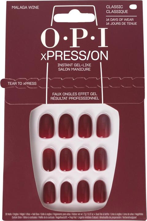 OPI Xpress/On Nail Art (Vino di Malaga, Smalto per unghie effetto gel)