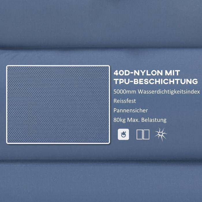 Produktbild Swisshandel24 Luftmatratze, Campingmatte, wasserabweisend, reissfest, mit Fusspumpe, Nylon, 200Lx60Bx10Hcm, Blau