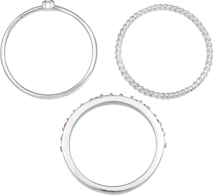 Image du produit Elli anneau de cristal, multi-couleur, set d'anneaux (60, Argent 925)