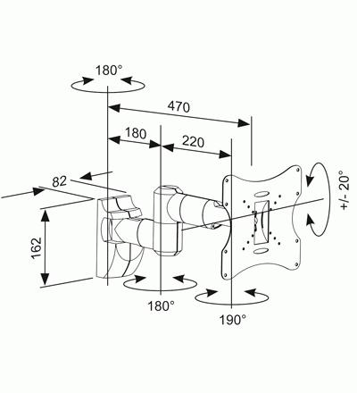 Actual product image Goobay EasyScope Twin M (Wall, 42", 30 kg)