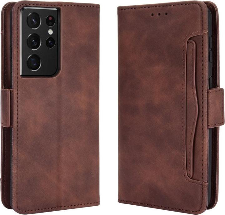 Image du produit Cover-Discount Galaxy S21 Ultra - Étui avec de nombreuses poches pour cartes marron (Samsung Galaxy S21 Ultra)