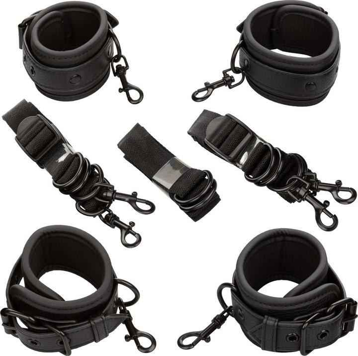 Actual product image CalExotics Nocturnal Bed Restraints Leather Adjustable Black