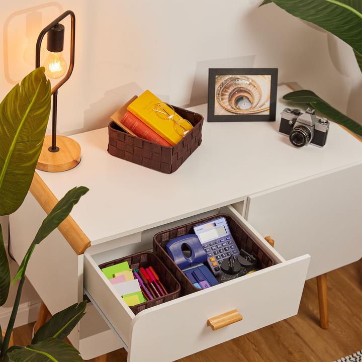 Immagine prodotto Relaxdays 3x cestino portaoggetti (3 x, 24 x 24 x 9,5 cm)