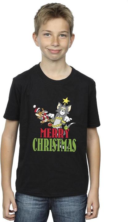 Actual product image Tom & Jerry Boys Merry Christmas Baubles T-Shirt (128)