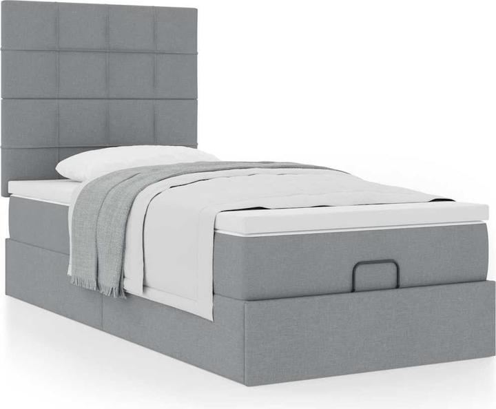 Image du produit VidaXL Lit Ottoman avec matelas Gris clair 80x200 cm Tissu (80 x 200 cm)