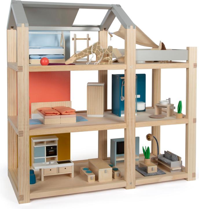 Produktbild small foot Puppenhaus Natur mit Möbeln