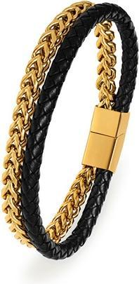 Trolli Troli - Luxury double bicolor Leather bracelet - Length: 23 cm (M) (23 cm)