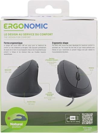 Actual product image T'nB Souris filaire fil ergonomique Ergo pour gaucher (Noir) (Cable)