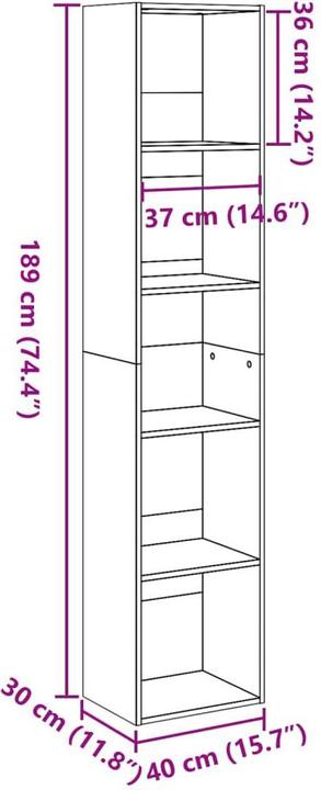 Immagine prodotto VidaXL Bücherregal (30 x 40 x 189 cm)