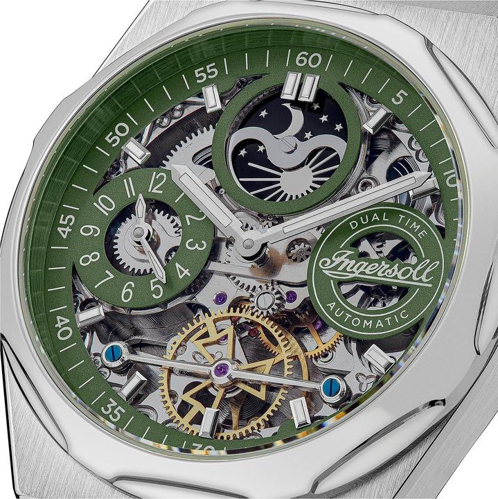 Actual product image Ingersoll 1892 Ingersoll I12905 The Broadway Dual Time Automatic Mens Watch 43mm 5ATM (Analogue wristwatch, 43 mm)