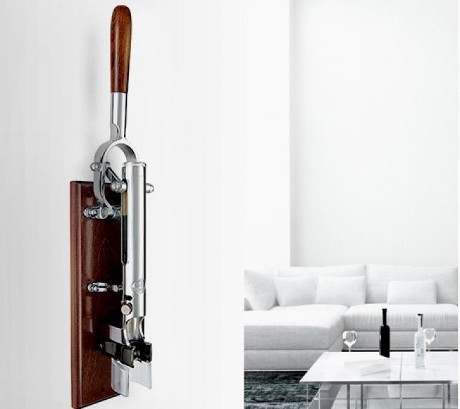 Actual product image Wall Corkscrew with Wooden Holder (Lever corkscrew)