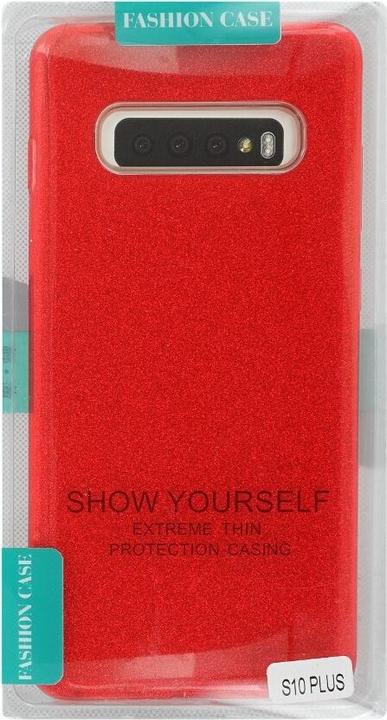Actual product image OEM Silicon Case Glittery for Samsung Galaxy S10 Plus red (Samsung Galaxy S10+)