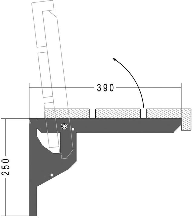 Actual product image Makk Folding bench consoles for schools, sports halls, etc. (foldable / without shoe grid support)