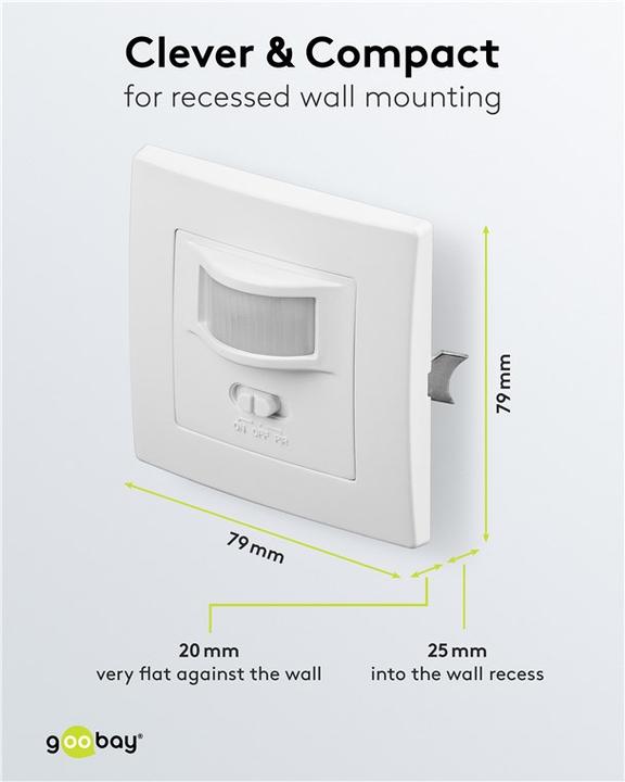 Actual product image Goobay Flush-mounted PIR motion detector (9 m)