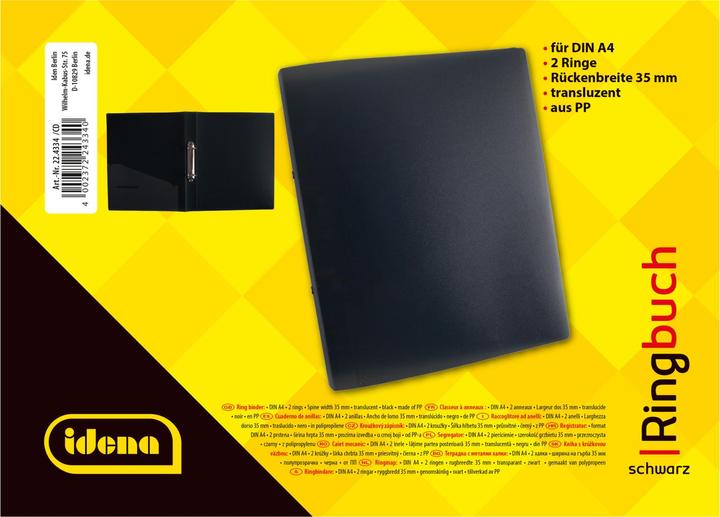 Actual product image Idena Ring binder A4 PP black 35mm 2 rings (A4, 35 mm, 1 Piece)