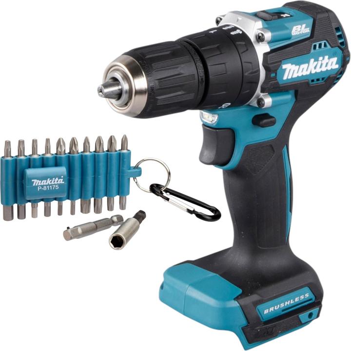 Produktbild Makita DHP 487 Z Akku Schlagbohrschrauber 18 V 40 Nm Brushless + 22 tlg. Bit Set - ohne Akku, ohne (Akkubetrieb)