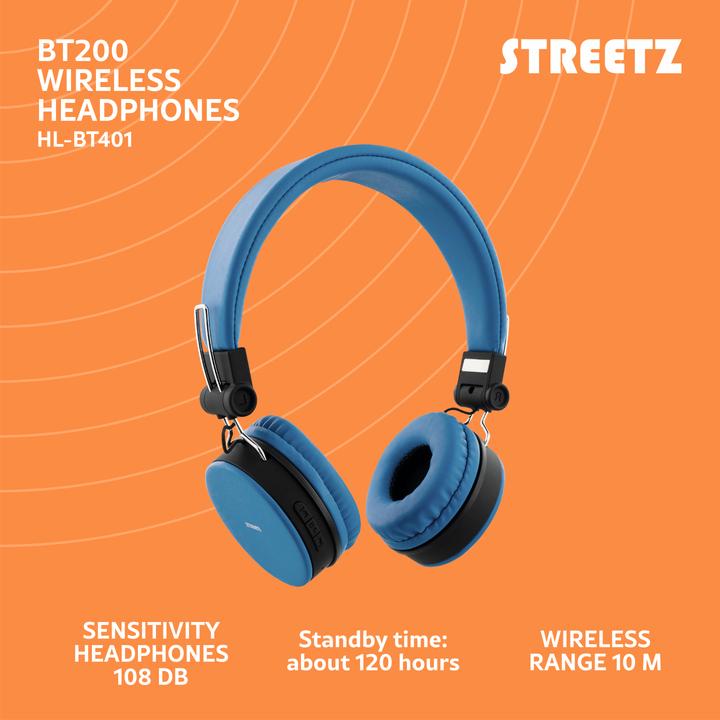 Actual product image Streetz BT200 (No noise cancelling, 120 h, Wireless, Cable)