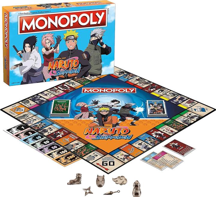 Actual product image Winning Moves Board Game Monopoly Naruto Shippuden English Edition 2-6 Players Age 8+ WM00167-EN1-6 (English)