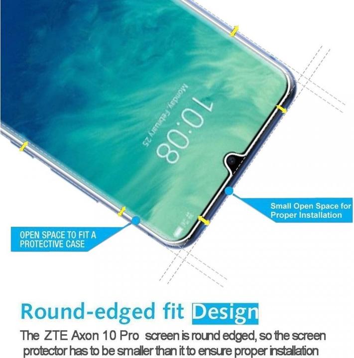 Immagine prodotto Screenguard ZTE Axon 10 Pro Pellicola protettiva in vetro Custodia dal design amichevole (1 Pezzo/i, ZTE Axon 10 Pro)
