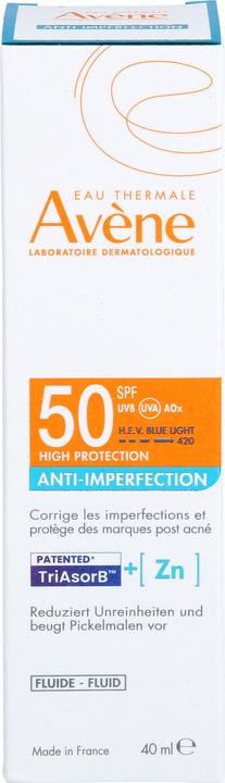 Energy Label Avène Anti-Imperfection Fluid LSF 50, 40 ml Lösung (Suntan cream, SPF 50, 40 ml)