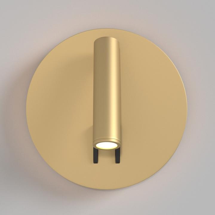 Actual product image Maytoni Ios 176 LED Wall Light 9W Round Matt Gold Warm White (275 lm)