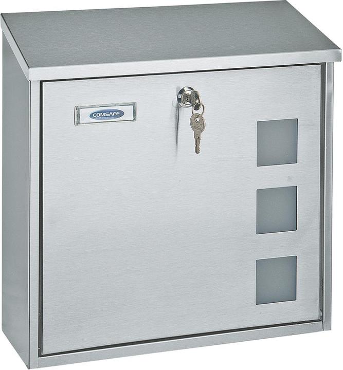 Productafbeelding Rottner brievenbus Muro INOX roestvrij staal cilinderslot 2 sleutels Naamplaathouder Venster
